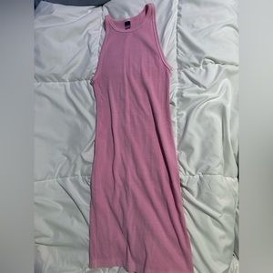 Pink old navy fitted sleeveless rib-knit mini dress